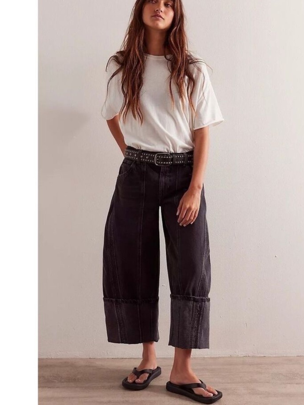 Free People - Olsen Cuffed Barrel Jeans Demi pants bottoms